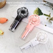Resim Mini El Tipi Püskürtme Fanı - Şarj Edilebilir, Taşınabilir, Kompakt USB Şarj, 4 Hız, Ev, Dış Mekan, Seyahat ve Her Zaman, Her Yerde Yenileyici Açık Bej Bakımı İçin Mükemmel | Şık Masaüstü Fan | USB Şarjlı Taşınabilir Fan 