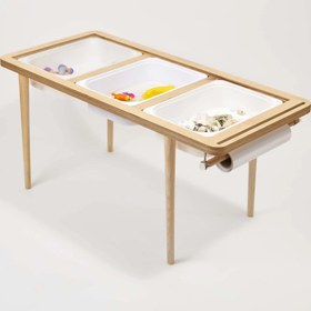 Resim Montessori Ahşap Aktivite Masası - Huş Ağacı (3'lü Sepet) - 45cm / Düz 