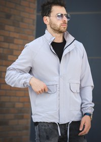Resim Juan Slim Fit Su İtici Bağcık Detaylı Kapüşonlu Erkek Mevsimlik Mont Yağmurluk - GRI / S 