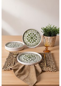 Resim Keramika Timeless Green Stackable Pasta Tabağı 21 Cm 4 Adet 21974 Krem 