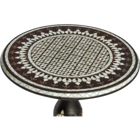 Resim Gümüştekin Sedef Kakma Fiskos Sehpa 