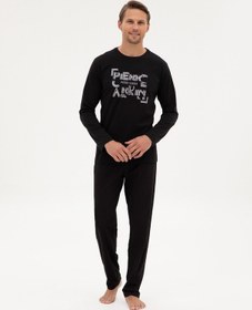 Resim Pierre Cardin Erkek Siyah Pijama Takım 50322652-001 Siyah 
