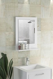 Resim bluecape Beyaz Raflı Banyo Dolabı 45x60 cm 