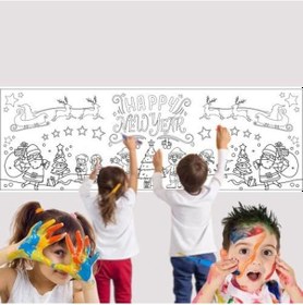 Resim Yılbaşı Boyama Posteri - 50x150 Cm Diğer 