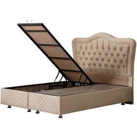 Resim Setaymobilya Baza, Camelli Çift Kişilik Bej Baza + Başlık, Setay 