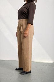 Resim VINCENT Geniş Paça Pantolon Camel - Camel / 46 