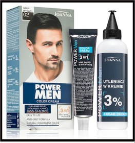 Resim Power Men Krem Boya 3ü1 Arada Saç Sakal Bıyık 02 Koyu Kahverengi 3 Adet 