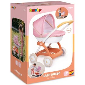 Resim Smoby Baby Nurse Chulli Pop Oyuncak Bebek Arabası Pusetli ve Başlıklı, Pembe 254124 
