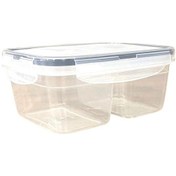 Resim LeoShop 2 Bölmeli 0,45+0,45 Litre Kilitli Kapaklı Erzak Saklama K 