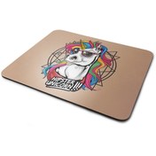 Resim WuW Hipster Unicorn Dikdörtgen Kaymaz Taban Mouse Pad 