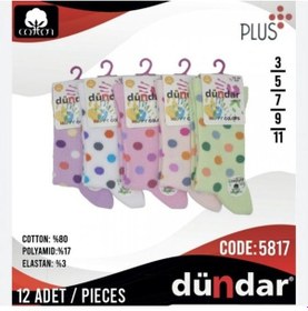 Resim Dündar Kız Çocuk Pamuk Desenli Çorap - 12 Adet 