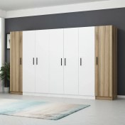 Resim Minar Kale 7 Kapaklı 2Ç Dolap - Beyaz Dore 