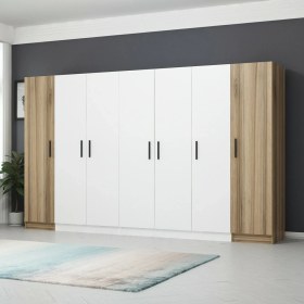 Resim Minar Kale 7 Kapaklı 2Ç Dolap - Beyaz Dore 