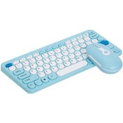 Resim 2.4g Kablosuz Klavye Ve Fare Seti Hk-09 - Mavi, Punk Tasarım, Rahat Kullanım, 10 Metre Menzil, Sayısal Tuş Takımı Diğer Diğer 