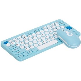 Resim 2.4g Kablosuz Klavye Ve Fare Seti Hk-09 - Mavi, Punk Tasarım, Rahat Kullanım, 10 Metre Menzil, Sayısal Tuş Takımı Diğer Diğer 