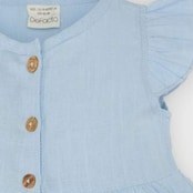 Resim DeFacto Kız Bebek Basic Düz Kısa Kollu Flamlı Poplin Yazlık Elbise Z7402A225SMBE343 