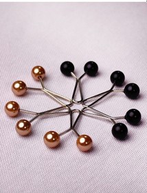 Resim Mim Eşarp 6'lı Şal Ve Eşarp Klipsi Kaymaz Metal Toka Siyah - Gold 