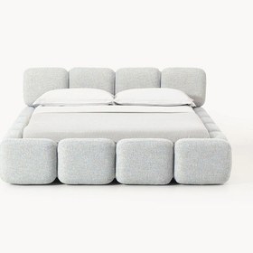 Resim Mode Buklet Karyola 2 Kişilik 180 Cm. Baza Başlık 15 Gri Bukle 