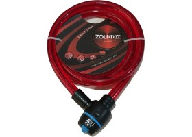 Resim KNT Bisiklet ve Motosiklet Kilidi 15X1500 mm Kalın Kilit 1,5 Metre Uzunluk Kırmızı 