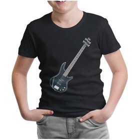 Resim Gitar - Bass Siyah Çocuk Tshirt 