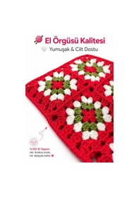 Resim Anne Kız Kombin Bandana El Örgüsü Saç Bandı Bohem Stil Ayarlanabilir 2li Set Kırmızı 