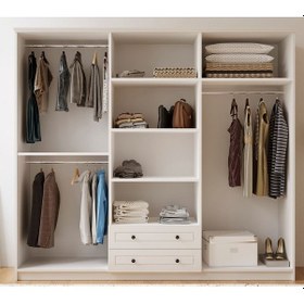 Resim Rabi Mobilya İzel Country 6 Kapaklı 2 Çekmeceli Mega Gardırop 