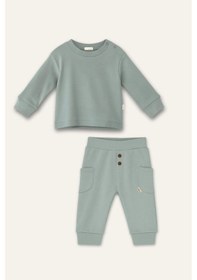 Resim Mininio Unisex Bebek Organik İkili Takım - Mint Mint 