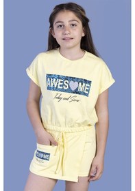 Resim Toontoy Kids Toontoy Kız Çocuk Baskılı Şortlu Takım Sarı 