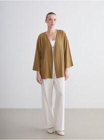 Resim LC Waikiki LCWAIKIKI Classic Kruvaze Yaka Dokulu Kadın Kimono 