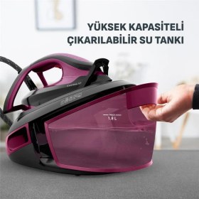 Resim Tefal 480GR/DK Şok Buhar Çıkışı 1.8l Su Haznesi Kapasitesi SV8152 Buhar Kazanlı Ütü Easy LED Vision Teknolojisi 