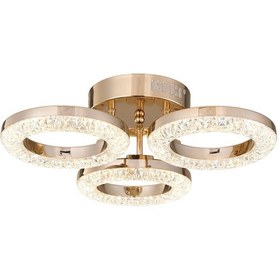 Resim Oylum 3'lü Gold 24 Watt Kristalli Koridor Salon Led Plafonyer Avize Gold 
