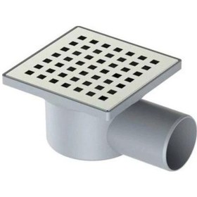 Resim Line Serisi 10x10 Yandan Çıkışlı Yer Süzgeci Metal Ø50 Çıkışlı Klapesiz Diğer 