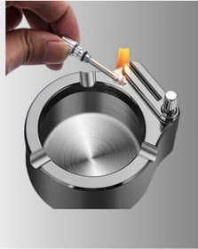 Resim Yuvarlak Çakmaklı Küllük Dayanıklı Metal Yapı 