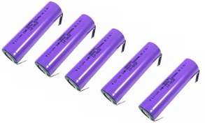 Resim Sertec 18650 Şarjlı Pil 3.7V 2200mAh 5C Li-ion Puntolu Mor - 5Adet 