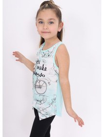 Resim Toontoy Kids Toontoy Kız Çocuk Bisiklet Baskılı Atlet Mint Yeşili 