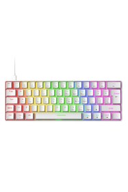 Resim VOOKA Trol Blue Switch Mini Rgb Oyun Klavyesi Gaming Mekanik 62 Tuşlu 18 Rgb Led Usb Tip-c Kablosu Beyaz 