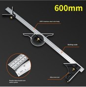 Resim Yunboo Stainless Çelik Hareketli Kombinasyon Açı Çizgisi, Ahşapçılık İçin 90 -45 Döner Kolu, 30cm Kompakt Boyut, 1mm Hassasiyetli Kesin Ölçüm Aleti 