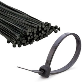 Resim Genel Markalar Plastik Cırt Kelepçe Siyah Kablo Bağı Kablo Klipsi Plastik Kelepçe 4.8x250mm 25 Cm (100 Adet) 