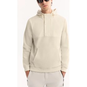Resim AVVA Erkek Ekru Kapüşonlu Soft Touch Polar Regular Fit Sweatshirt A52Y1268 