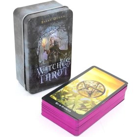Resim Metal Kutulu Tarot Kartı Witches Tarot 