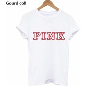 Resim Qianyi Harajuku Moda Pembe Mektup Baskılı Kawaii Rahat O-neck Kadın T-shirtaltın 