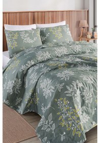 Resim Kapitone Yatak Örtüsü Seti Çift Kişilik Line Leaf Zümrüt Yeşili Zümrüt Yeşili 