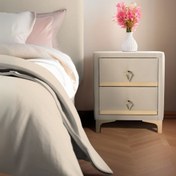 Resim Doppia Linea Gold Komodin, İki Çekmeceli 