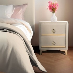Resim Doppia Linea Gold Komodin, İki Çekmeceli 