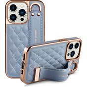 Resim Kadınlar ve kızlar için tasarlanmış, bilek askısı ve standa sahip, Mikrofiber Suni Deriden Yapılmış Cep Telefonu Kılıfı, Iphone 16 Pro Max/15 14 13 12 Pro Max ile uyumludur. 