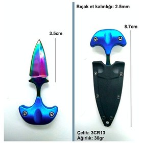 Resim Omeniv Renkli Ayı Dişi Çelik Kolye Çakı Bıçak Anahtarlık Kolye Çok Renkli 
