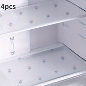 Resim 4 Adet Pembe Gül Tasarımlı EVA Buzdolabı Astarları - Yıkanabilir, Su Geçirmez & Yağ Geçirmez Matlar Buzdolabı Rafları, Dondurucu, Dolap & Çekmece İçin - Kaymaz, Kesilebilir Pedler Ev Mutfak Dekoru, Buzdolabı Aksesuarları 