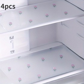 Resim 4 Adet Pembe Gül Tasarımlı EVA Buzdolabı Astarları - Yıkanabilir, Su Geçirmez & Yağ Geçirmez Matlar Buzdolabı Rafları, Dondurucu, Dolap & Çekmece İçin - Kaymaz, Kesilebilir Pedler Ev Mutfak Dekoru, Buzdolabı Aksesuarları 