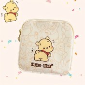 Resim Disney Winnie the Pooh Hafif Taşınabilir Hijyenik Ped Düzenleyici Çanta - Sevimli Çiçek Desenli "Merhaba Ayı" Metni, Dayanıklı Polyester, Kadınlar İçin Mükemmel Hediye, Sarı, Hijyenik Ped Depolama, Eğlenceli Karakter Tasarımı, Pürüzsüz Dokulu 
