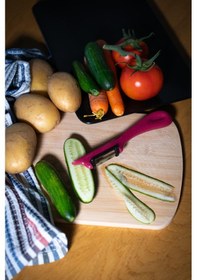 Resim Solingen Simli Pembe Dikey Soyacak Paslanmaz Alman Çeliği, Ergonomik Sap, Çift Yönlü Kesici Ağız-195 Pembe 